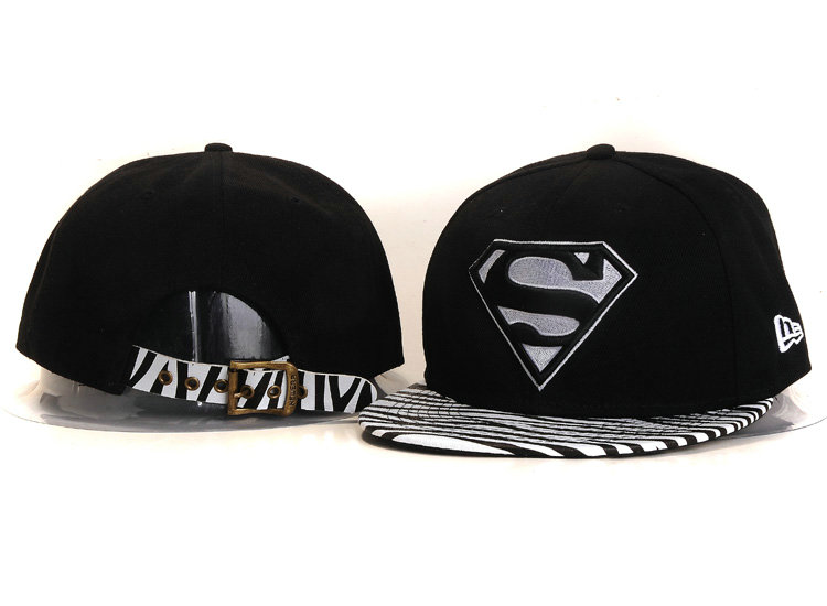 Super Man Black Snapback Hat YS